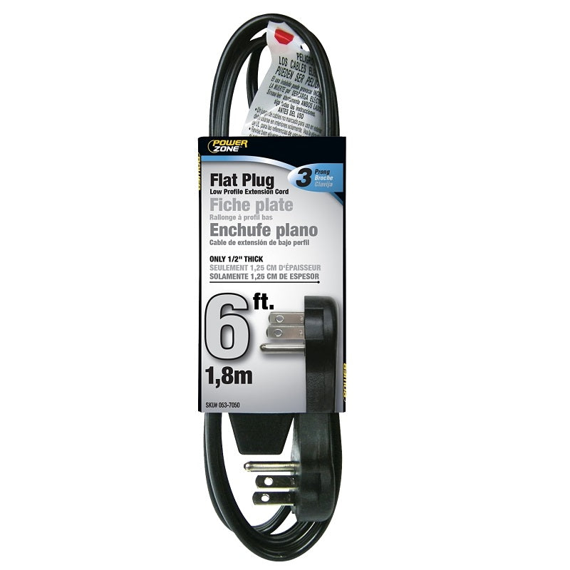POWERZONE OR932606 EXTENSION CORD, 16 AWG CABLE, 5-15P GROUNDED PLUG, 5-15R GROUNDED RECEPTACLE, 6 FT L, 125 V