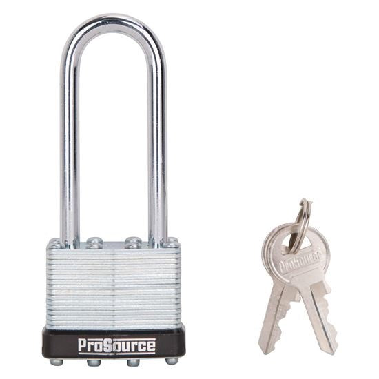 PROSOURCE HD00040L-3L PADLOCK, LONG SHACKLE, 1/4 IN DIA SHACKLE, 2-3.4 IN H SHACKLE, STEEL SHACKLE, STEEL BODY