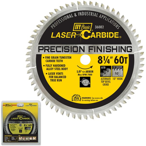 LASER CARBIDE BLADE 60T 8-1/4"