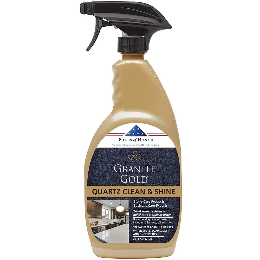 GRANITE GOLD GG0069 QUARTZ BRITE CLEANER, 24 OZ, LIQUID, LEMON CITRUS, CLEAR/SLIGHTLY HAZY
