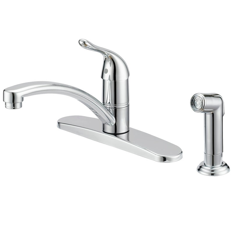 BOSTON HARBOR 67534-1001 KITCHEN FAUCET, 1.8 GPM, 1-HANDLE, 4-FAUCET HOLE, METAL/PLASTIC, CHROME PLATED