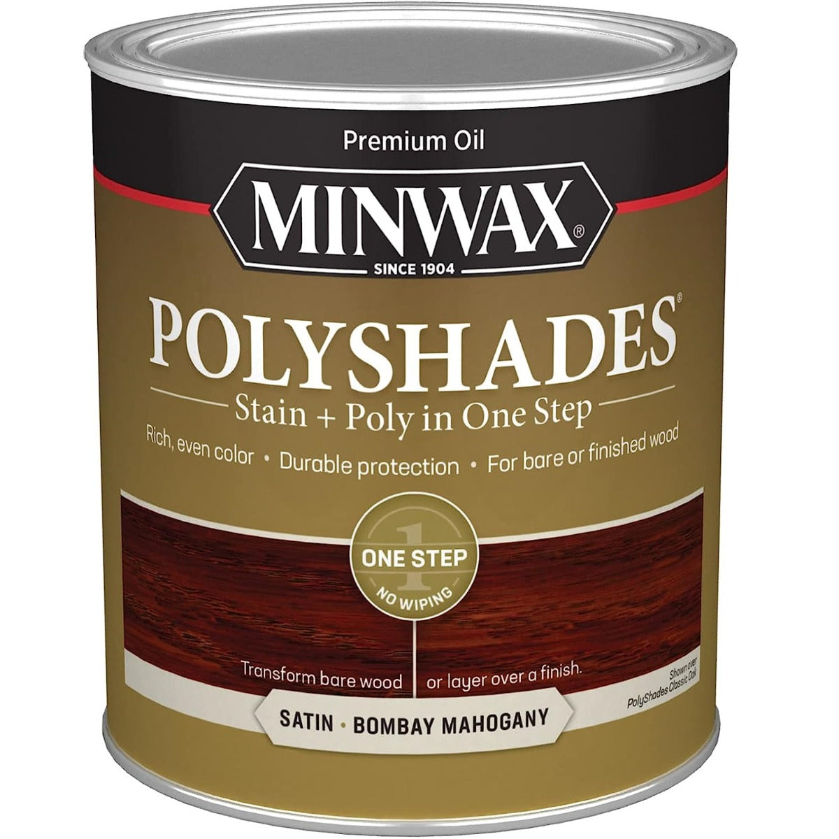 MINWAX-POLYSHADE SATIN BOMBAY MAHOGANY QT