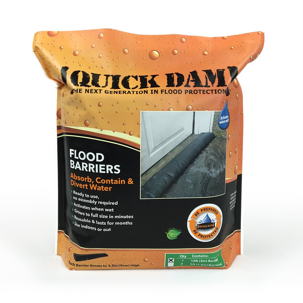 Quick Dam water activated flood barrier, 10 ft, 1-pack