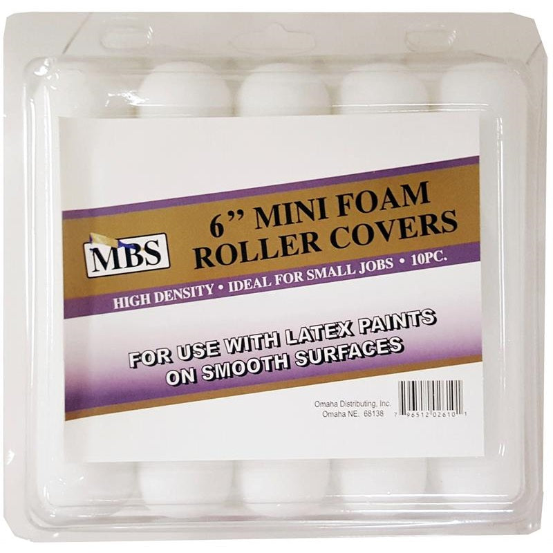 PAINT ROLLER COVER MINI 6" HIGH DENSITY 10PCS
