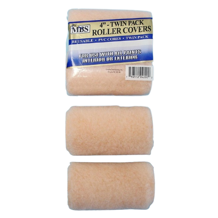 PAINT ROLLER COVER 2PC SET 4"x3/8"