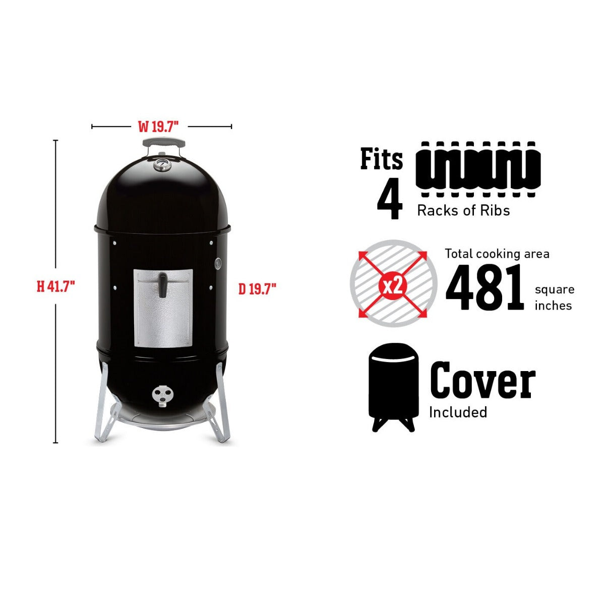 WEBER 18-INCH SMOKEY MOUNTAIN COOKER GRILL (image 5)