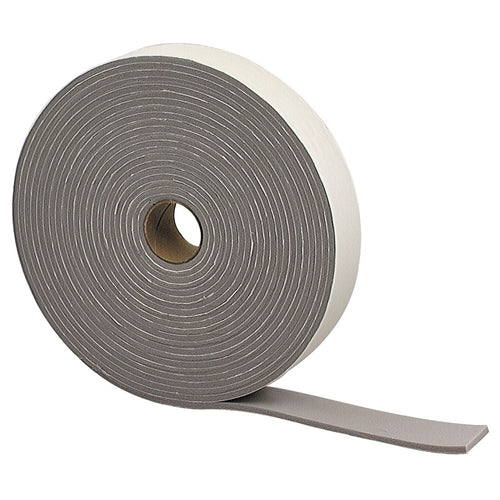 M-D 02352 FOAM TAPE, SELF-ADHESIVE MOUNTING, 1-1/4 IN W, 30 FT L, 3/16 IN THICK, GRAY, 6/PK