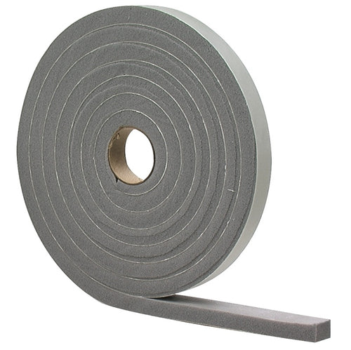 M-D 02279 FOAM TAPE, 1/2 IN W, 17 FT L, 1/4 IN THICK, PVC, GRAY, 12 PK