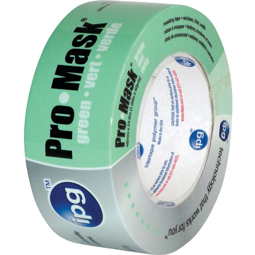 IPG 5804-1.5 MASKING TAPE, 60 YD L, 1.4 IN W, CREPE PAPER BACKING, LIGHT GREEN