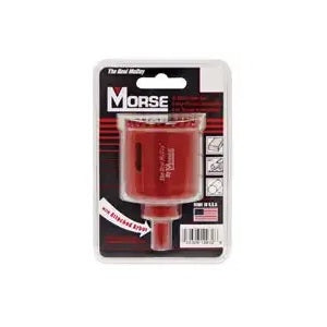 MORSE MHSA20C/TAC20 HOLE SAW, 1-1/4 IN DIA, 1-15/16 IN D CUTTING, 3/8 IN ARBOR, 4/6 TPI, HSS CUTTING EDGE