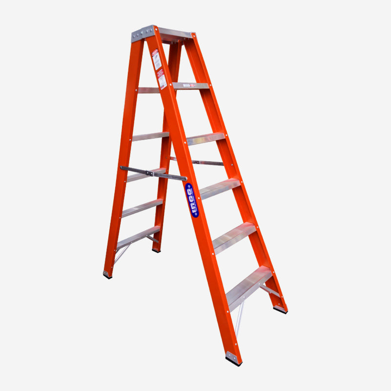 8' DOUBLE SIDED FIBERGLASS LADDER