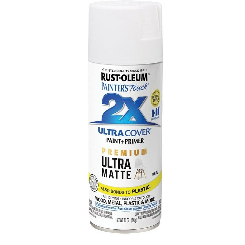 RUST-OLEUM 331181 SPRAY PAINT, MATTE, WHITE, 12 OZ, CAN