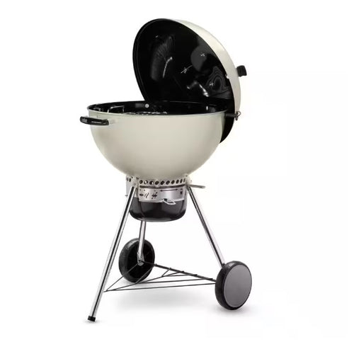 WEBER MASTER-TOUCH 22 IN. CHARCOAL GRILL IN IVORY WITH BUILT-IN THERMOMETER