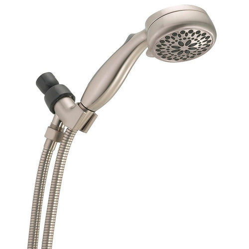 DELTA 75700SN HAND SHOWER, 1/2 IN CONNECTION, 2.5 GPM, 7-SPRAY FUNCTION, SATIN NICKEL, 6 FT L HOSE