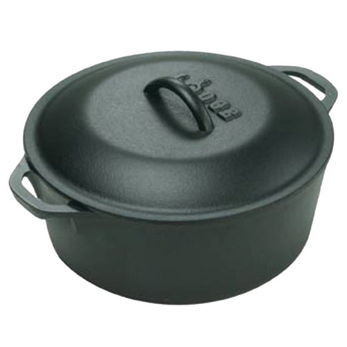 LODGE L10DOL3 DUTCH OVEN, 7 QT CAPACITY, CAST IRON, BLACK, LOOP HANDLE