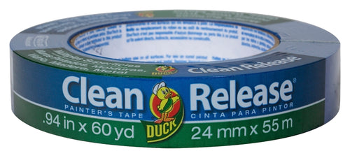 DUCK CLEAN RELEASE 240193 PAINTER'S TAPE, 60 YD L, 0.94 IN W, BLUE