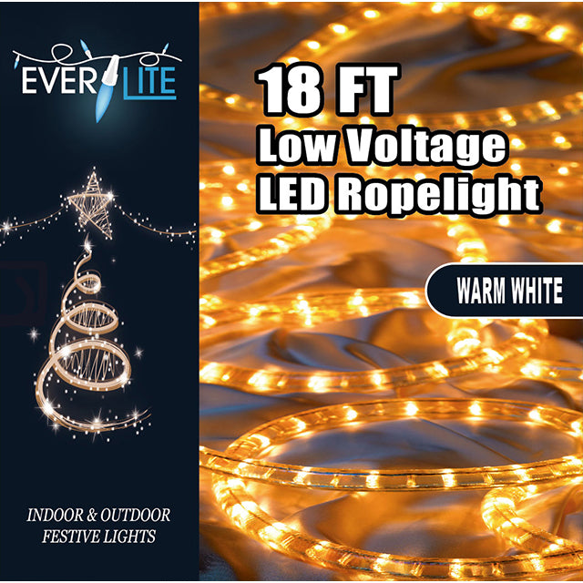 18 FT LOW VOLTAGE LED ROPELIGHT WARM WHITE