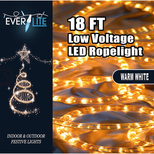 18 FT LOW VOLTAGE LED ROPELIGHT WARM WHITE