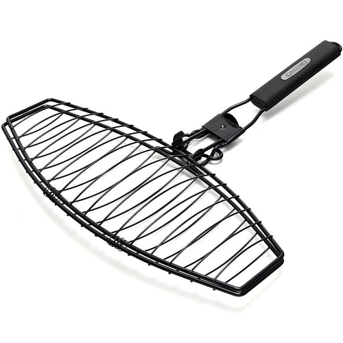 GRILLPRO 21015 LARGE FISH BASKET, NON-STICK, CHROME