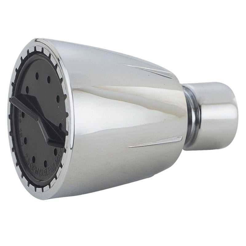 BOSTON HARBOR B11204CP SHOWER HEAD, 1.75 GPM, 1/2-14 NPT CONNECTION, THREADED, 1-SPRAY FUNCTION, PLASTIC, CHROME