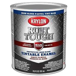 KRYLON RUST TOUGH K09725008 ENAMEL PAINT, GLOSS SHEEN, PASTEL, 1 QT, 400 SQ-FT/GAL COVERAGE AREA