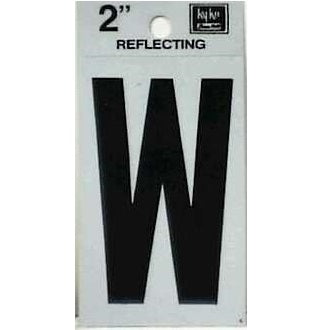LETTER "W" BLACK REFLECTIVE 2"