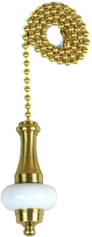 JANDORF 60322 PULL CHAIN, 12 IN L CHAIN, BRASS