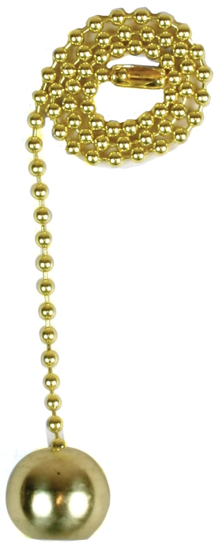 JANDORF 60314 PULL CHAIN, 12 IN L CHAIN, SOLID BRASS