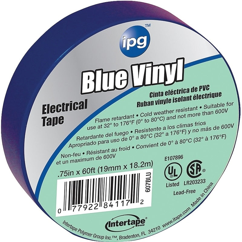 IPG 85831 ELECTRICAL TAPE, 60 FT L, 3/4 IN W, BLUE