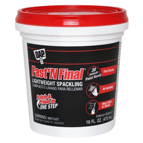 DAP 12141 SPACKLING PASTE WHITE, WHITE, 16 OZ TUB