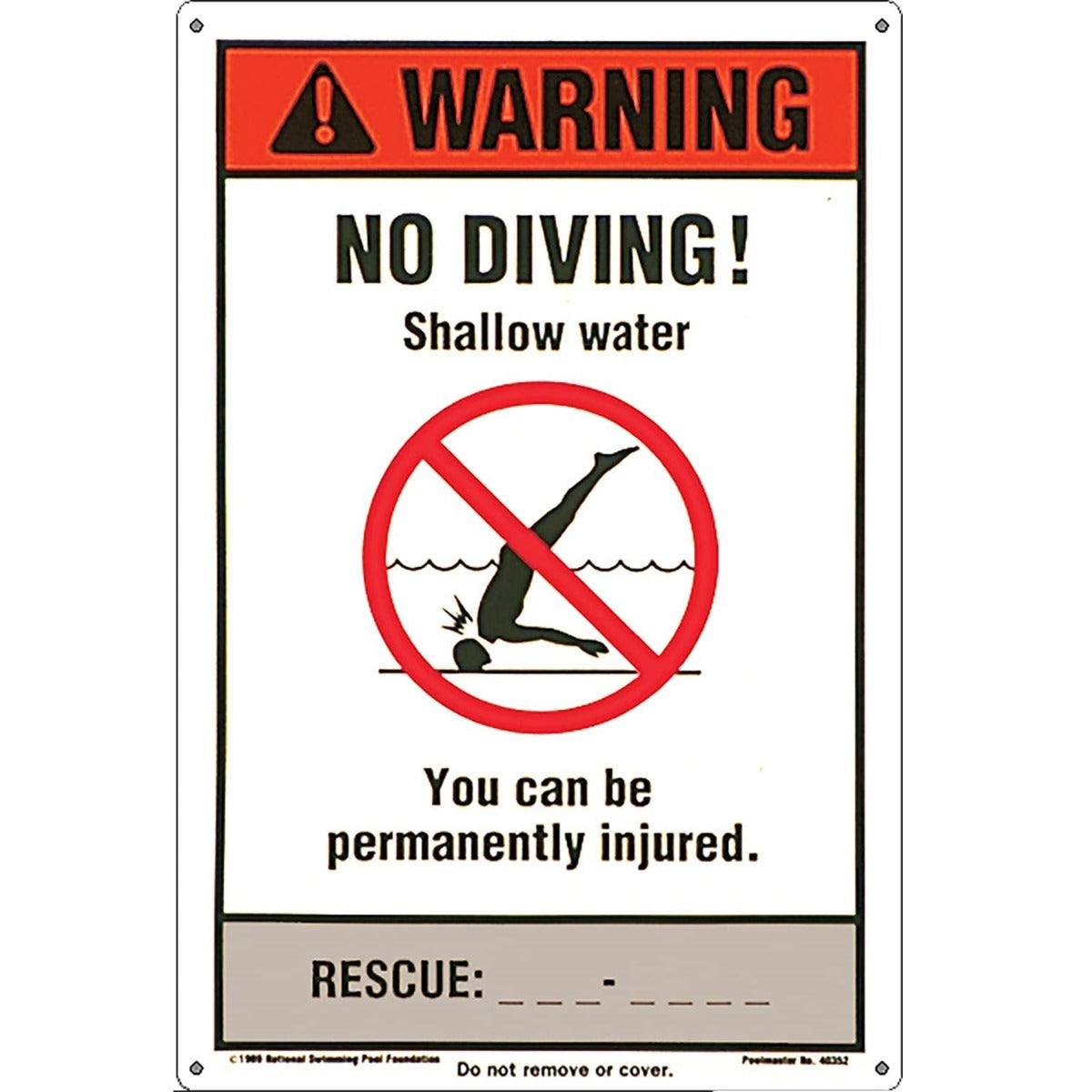 POOL SIGN NSPF NO DIVING