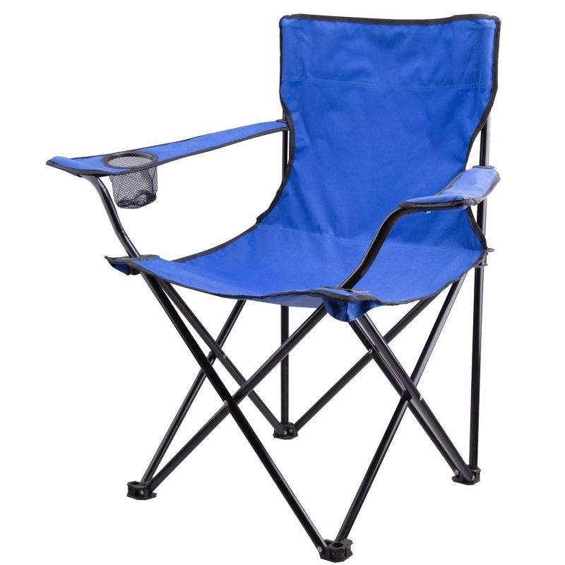 SEASONAL TRENDS GB-7230 CAMPING CHAIR WITH BAG, 17-1/4 IN L SEAT, 19-1/4 IN W SEAT, BLUE