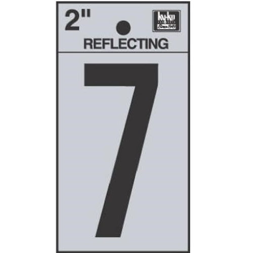 NUMBER "7" BLACK REFLECTIVE 2"