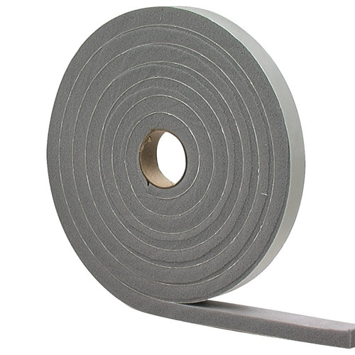 M-D 02295 FOAM TAPE, 1/2 IN W, 10 FT L, 3/8 IN THICK, PVC, GRAY, 12/PK