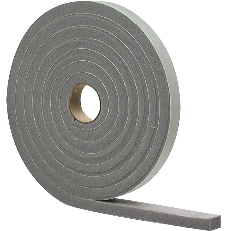 M-D 02238 FOAM TAPE, 1/4 IN W, 17 FT L, 1/8 IN THICK, PVC, GRAY