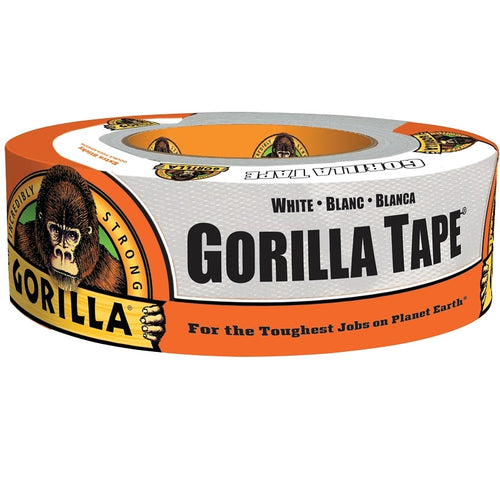 GORILLA 6025001 DUCT TAPE, 30 YD L, 2 IN W, CLOTH BACKING, WHITE