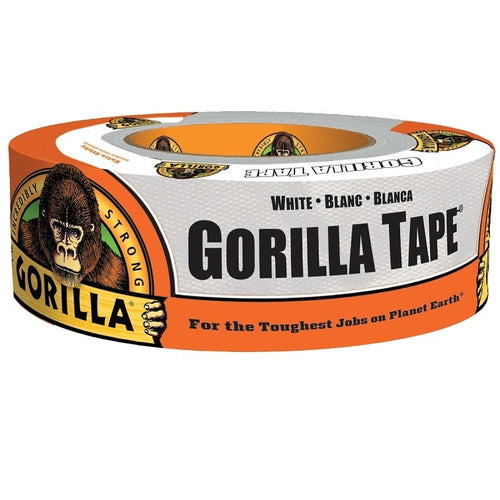GORILLA 6010002 DUCT TAPE, WHITE, 17 MIL THICK, 10 YD L, 1.88 IN W