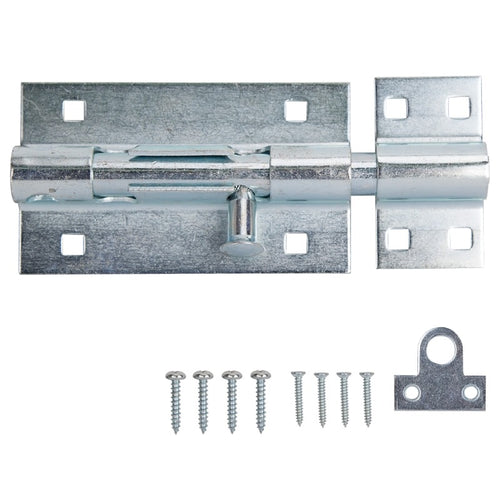 PROSOURCE 33305ZCX-PS PADLOCKABLE BARREL BOLT, 0.6 DIA IN BOLT HEAD, 6 IN L BOLT, STEEL, ZINC