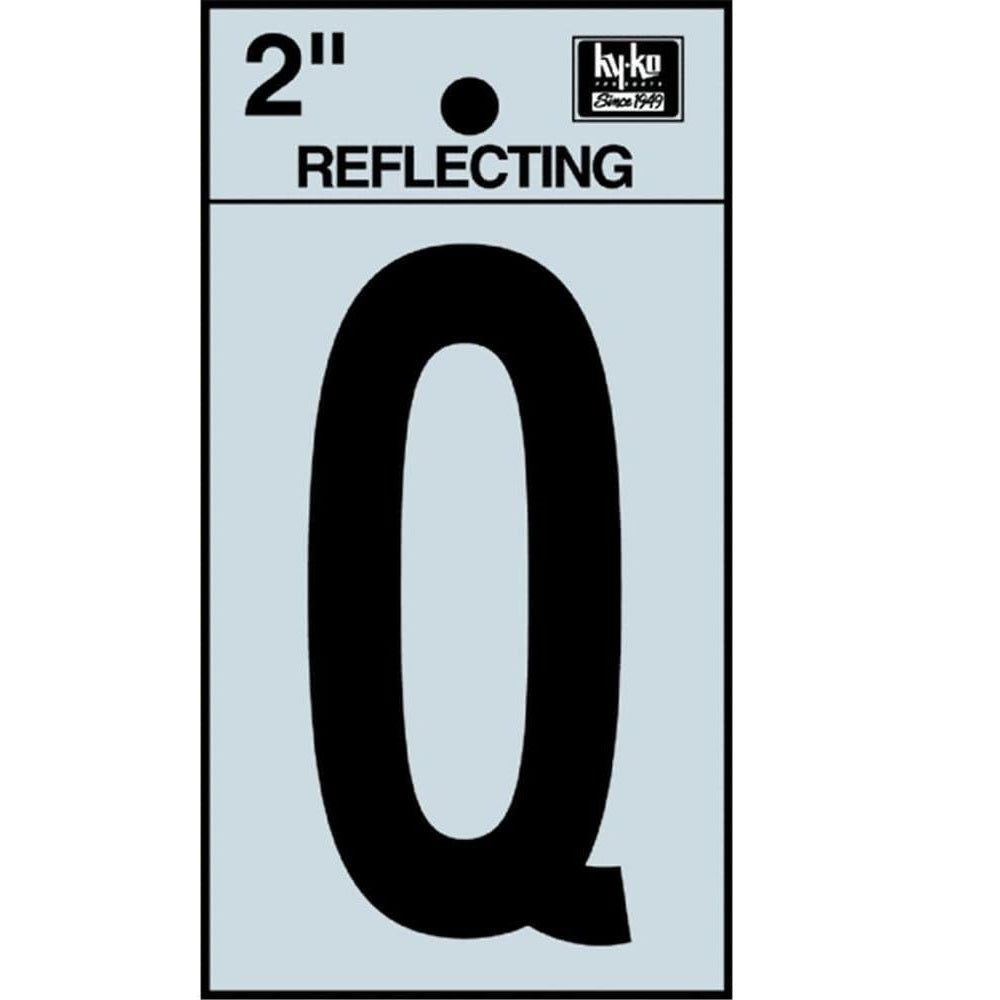 LETTER "Q" BLACK REFLECTIVE 2"