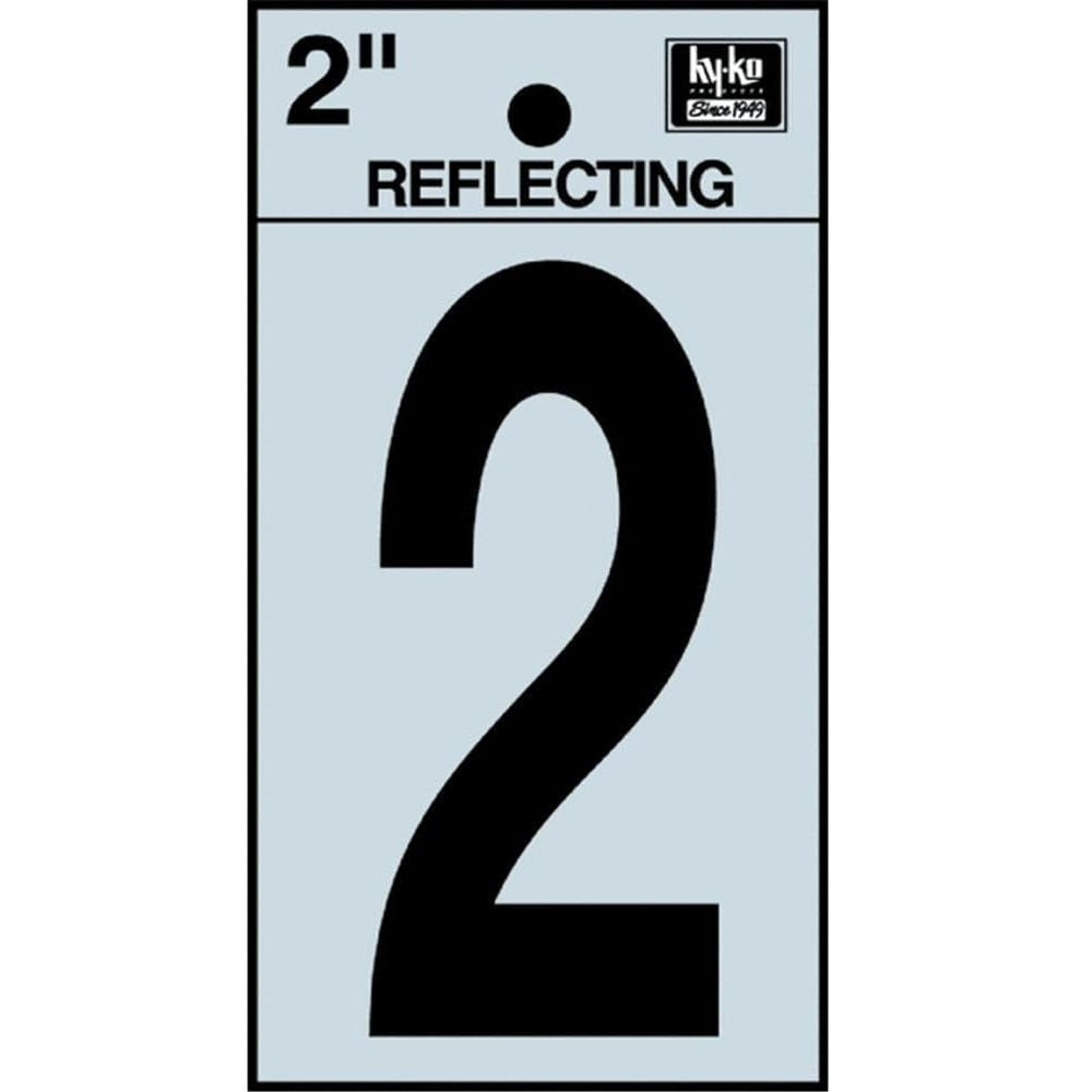 NUMBER "2" BLACK REFLECTIVE 2"