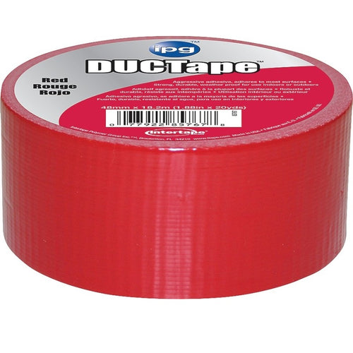 IPG 6720RED DUCT TAPE, 20 YD L, 1.88 IN W, POLYETHYLENE-COATED CLOTH BACKING, RED