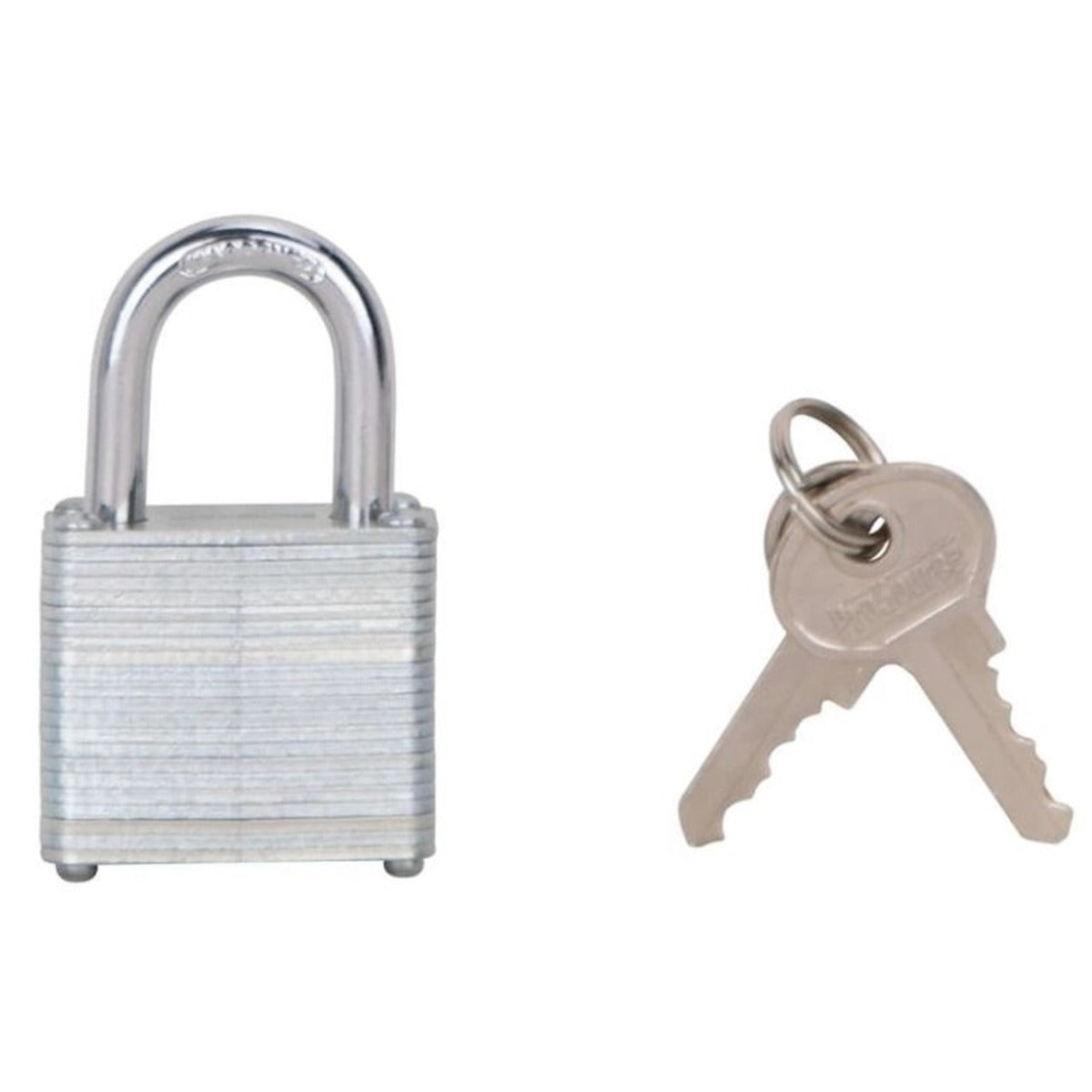 PROSOURCE HD00010 PADLOCK, STANDARD SHACKLE, 1-1/4" W, 3/16 IN DIA SHACKLE, STEEL SHACKLE, STEEL BODY, LAMINATED/NICKEL