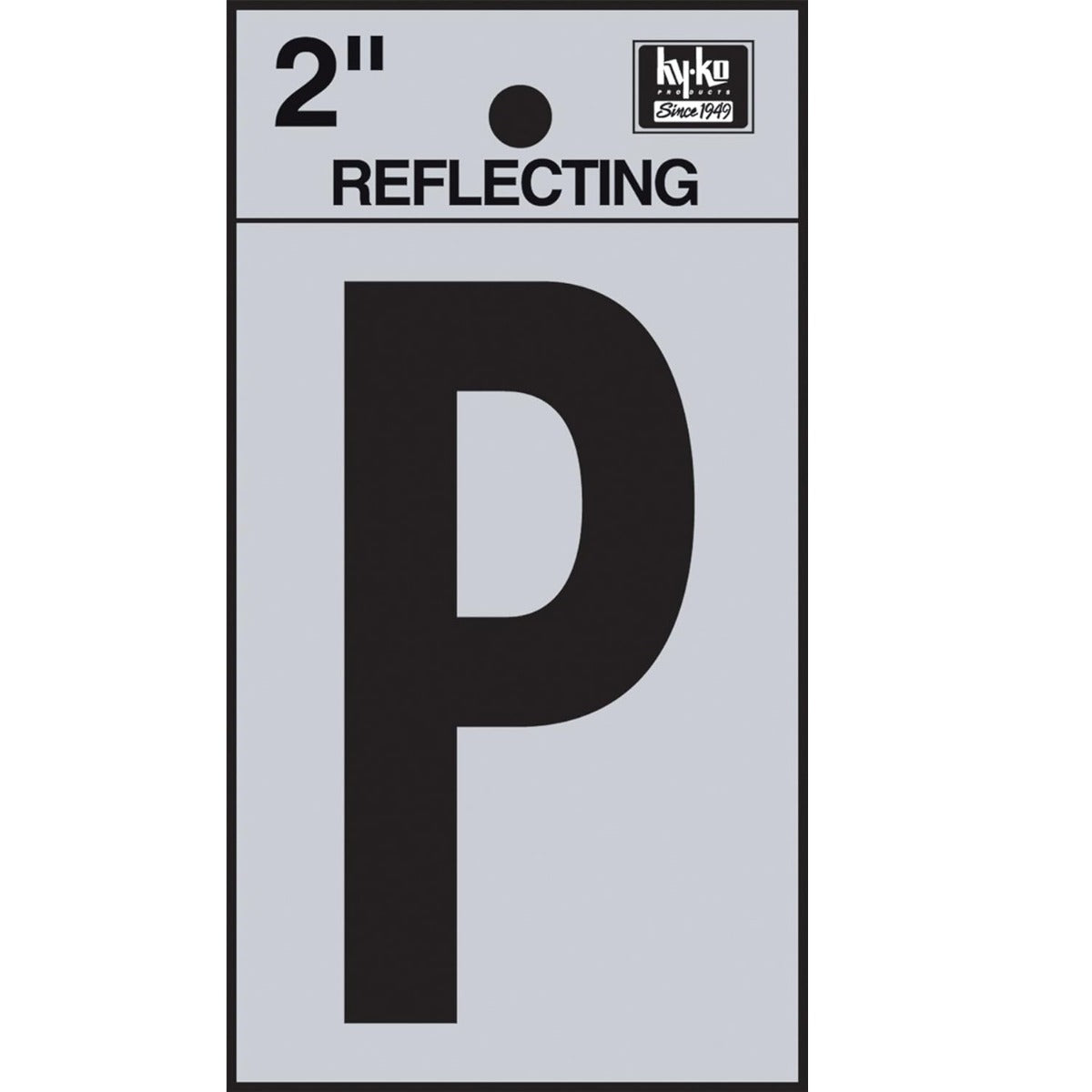 LETTER "P" BLACK REFLECTIVE 2"