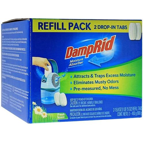 DAMPRID FG97FSSB DROP-IN TAB MOISTURE ABSORBER REFILL, 15.8 OZ TABLET, SOLID, FRESH