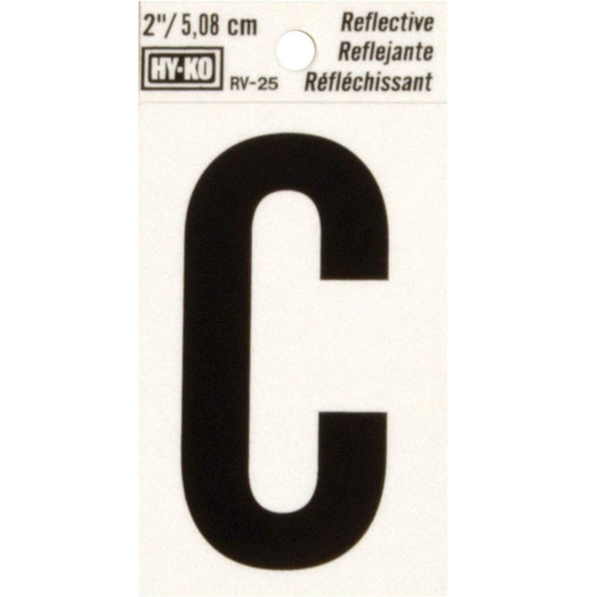 LETTER "C" BLACK REFLECTIVE 2"