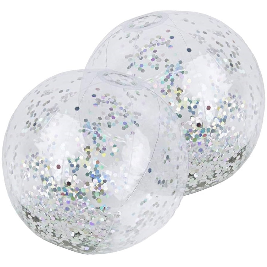 POOL-SILVER GLITTER BALL 2 PACK