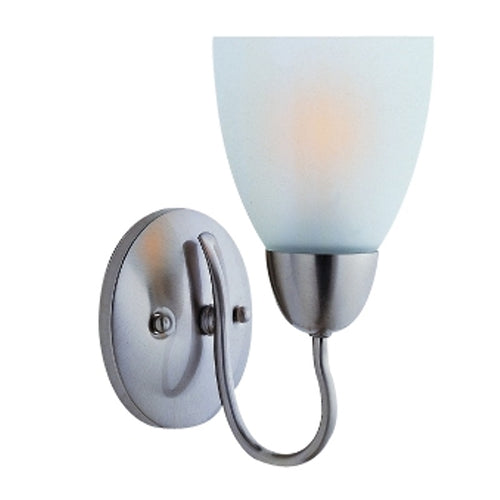 BOSTON HARBOR A2242-73L SINGLE LIGHT VANITY FIXTURE, 120 V, 60 W, A19 OR CFL LAMP, STEEL FIXTURE, BRUSHED NICKEL FIXTURE