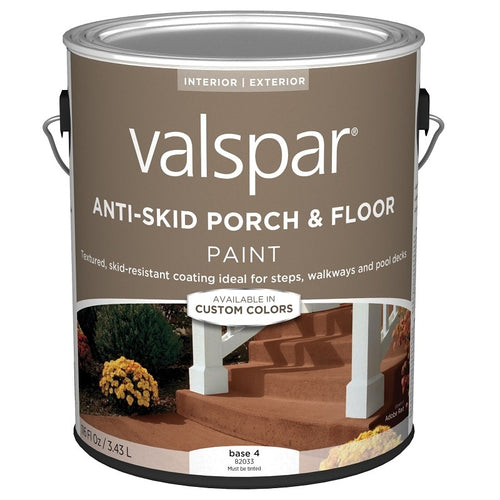 VALSPAR 024.0082033.007 PORCH AND FLOOR PAINT, BASE 4, 1 GAL, 100 SQ-FT/GAL COVERAGE AREA