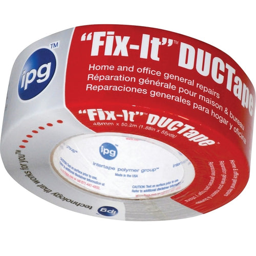 IPG 6945 DUCT TAPE, 45 YD L, 1.88 IN W, POLY-COATED CLOTH BACKING, SILVER