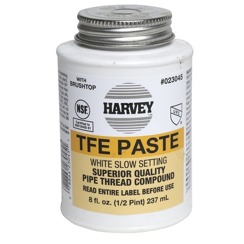 HARVEY 23045 PIPE THREAD COMPOUND, 8 FL-OZ JAR, LIQUID, PASTE, WHITE